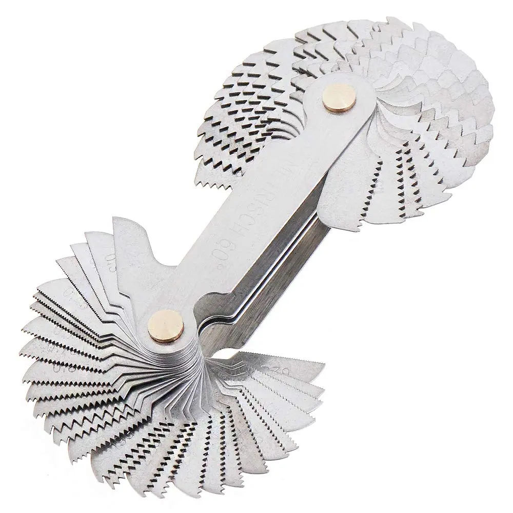 Metric & Imperial & US Screw Gauge SAE Whitworth 55 Degree & Metric 60 Degree & & US 60 Degree Thread Pitch Gauge for Industrial Measurement