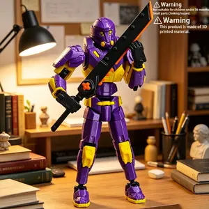 T13 Character Collectible Model, Sci-Fi Tactical Mech, Futuristic Figurine, Full Joint Action Figure, 3D Material, Multi-Color, Desktop Decor, Gift Idea