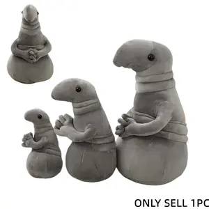 The popular Russian Zhdun statue figurine, a trendy online emoji character, waiting-themed plush toy, gray plush toys in various sizes, a quirky and surprising gift for friends, perfect for birthdays and holidays, Collectible Room Decor