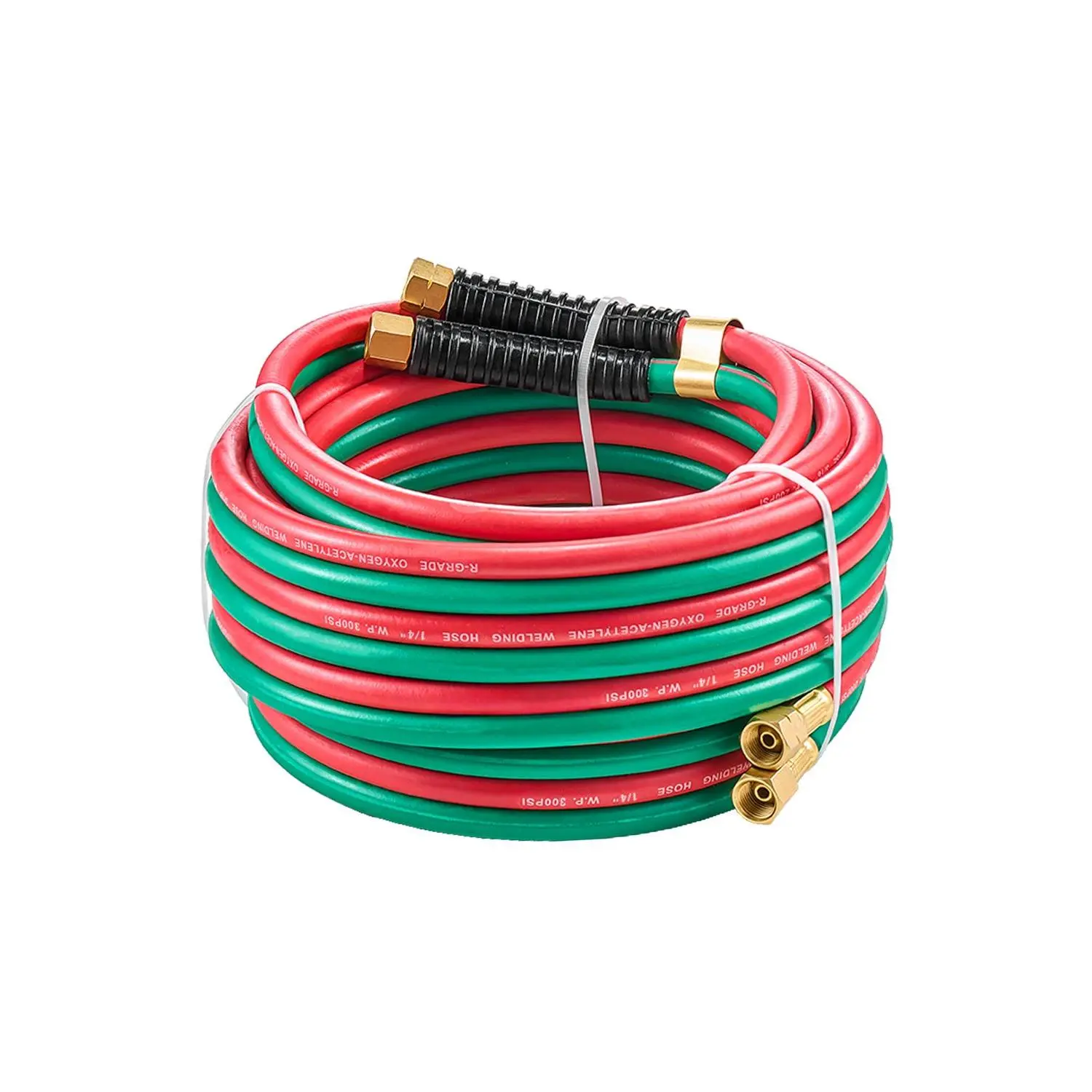 VEVOR Oxygen Acetylene Hose, 1/4-Inchx 25FT Oxy Acetylene Hose with 9/16"-18 LH/RH B Fittings, R Grade Welding Torch Twin Hose with 300PSI Maximum Working Pressure for Cutting Soldering Brazing