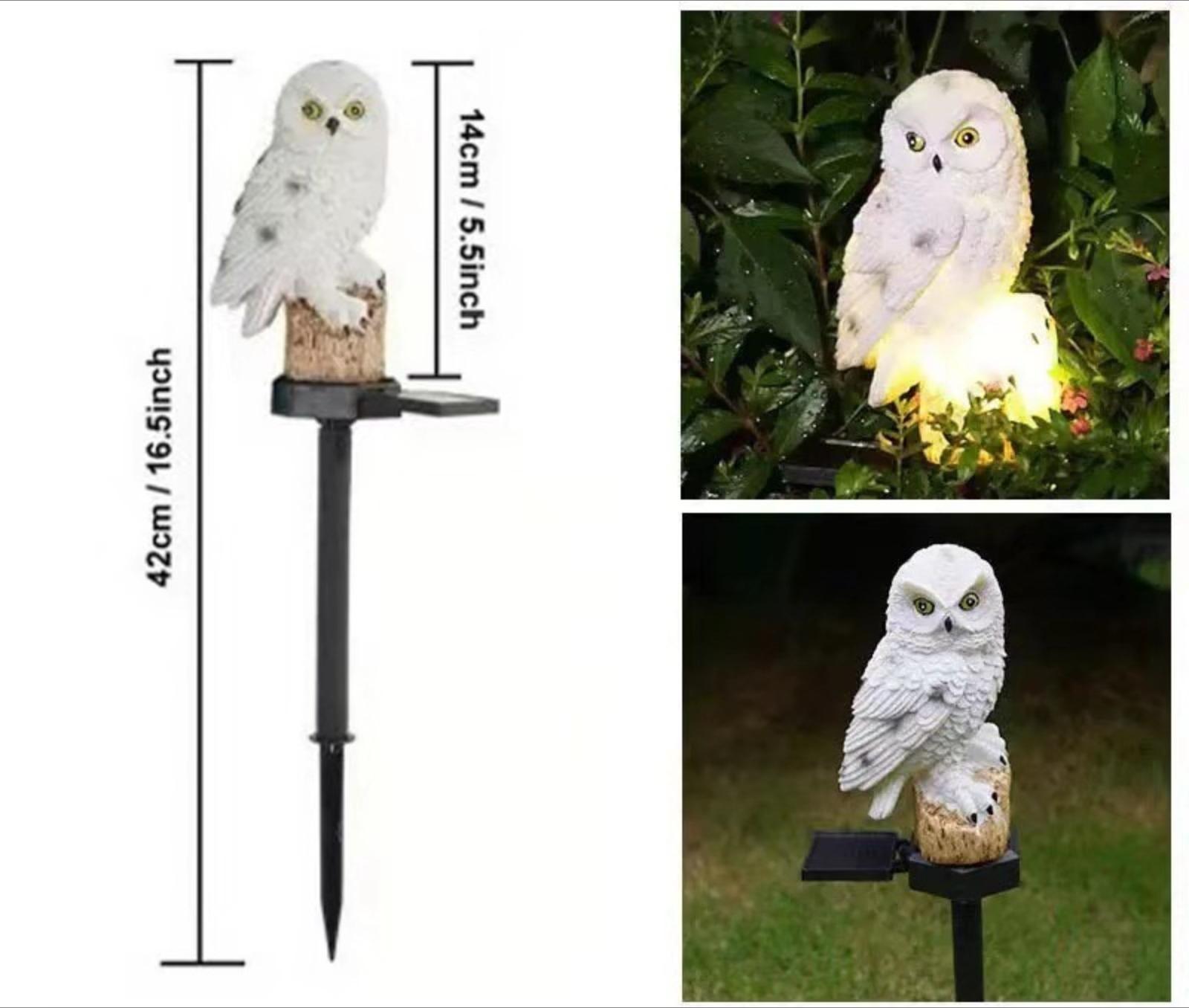 2026 New Solar Powered Owl Garden Lights, Realistic Resin Owl LED Pathway Lights, Outdoor Lawn Decor