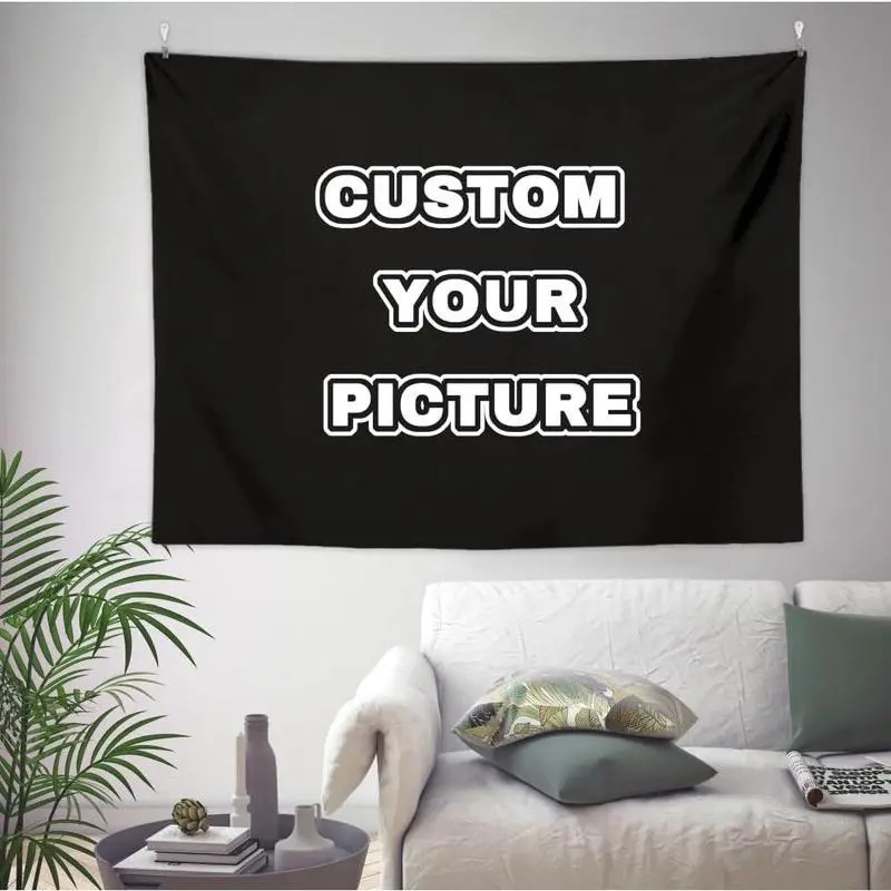 Custom Upload Image Personalized Decor Tapestry - 100% Polyester, 1-Side Printing, Lightweight, Durable, Colorfast, Gentle-Wash, Horizontal Backdrop, Indoor/Outdoor Wall Hanging for House, Home Bedroom Decor, Boyfriend Gift
