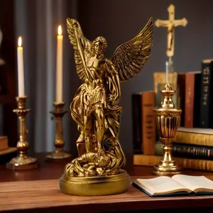 Saint Michael Angel Home Decor Figurine, 8.5-Inch Decorative Ornament for Living Room and Study, Spiritual Decor, Home Accent with Unique Craftsmanship, Thoughtful Gift, Religious Decor