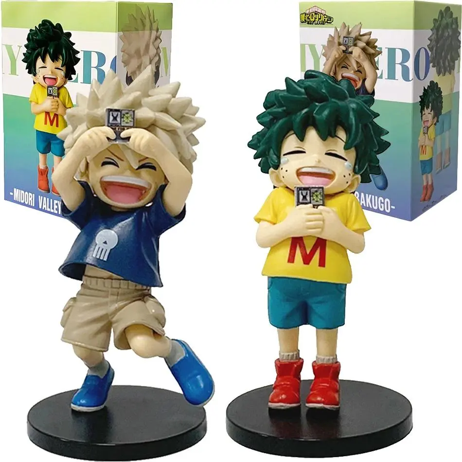 11cm Anime Figures: Izuku Midoriya (Deku) & Katsuki Bakugo – Posable Mini Collectible Figures (Cute Gift)