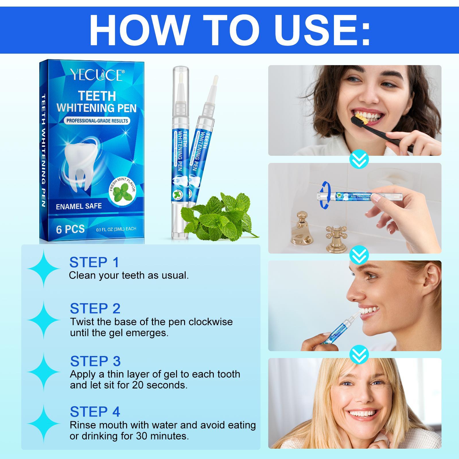 Teeth Brightening Pen, Fresh Mint Flavor Teeth Care Pen, Oral Care Product for Men & Women, Daily Oral Care Product