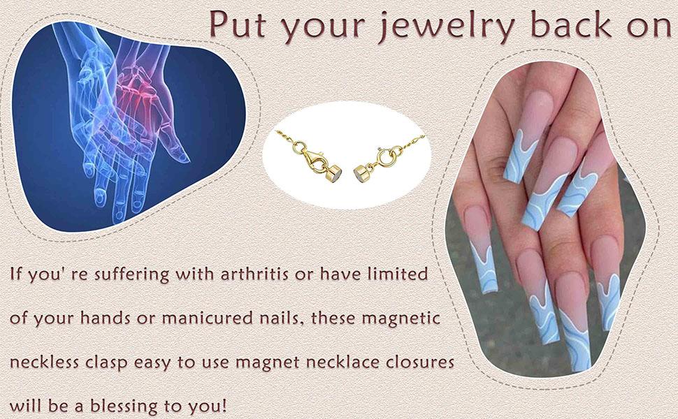 Strong Magnetic Necklace Clasps and Closures,Gold and Silver Plated Jewelry Clasps Converters for Bracelet Necklaces Chain