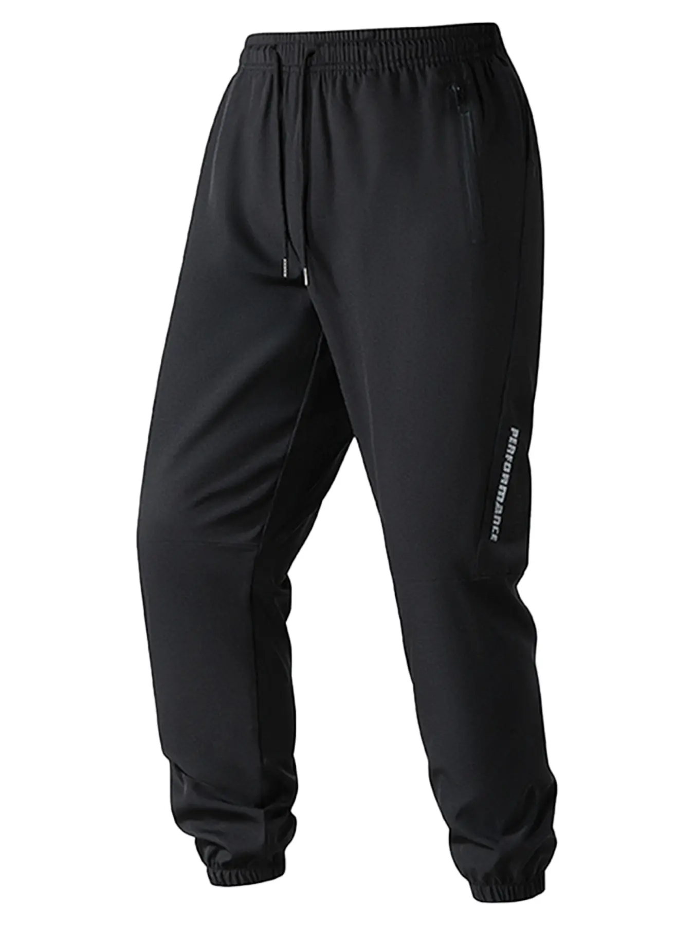 Single Piece Elastic Waistband, Cuffed Sports Loose Long Pants, Letter Print, Suitable for Outdoor Sports, Casual
