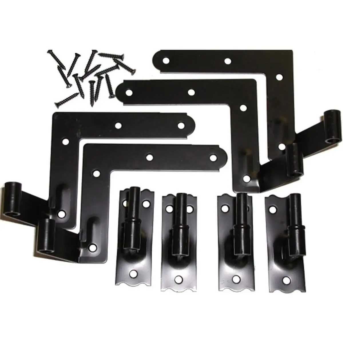 Atlantic Premium Shutters NR481BL 1 1/16" Offset Hinge Set (4 Hinges) - Traditional, Antique Cast Iron, Unfinished, Gray