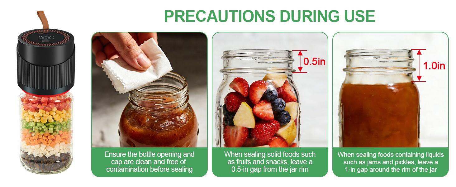 Upgraded 4-in-1Electric Mason Jar Vacuum Sealer Kit for Wide &Regular Mouth Jars,Wine Bottles,Vacuum Bags,Containers,Portable Automatic Canning Vacuum Sealer Machine for Kitchen,RV Travel Food Storage
