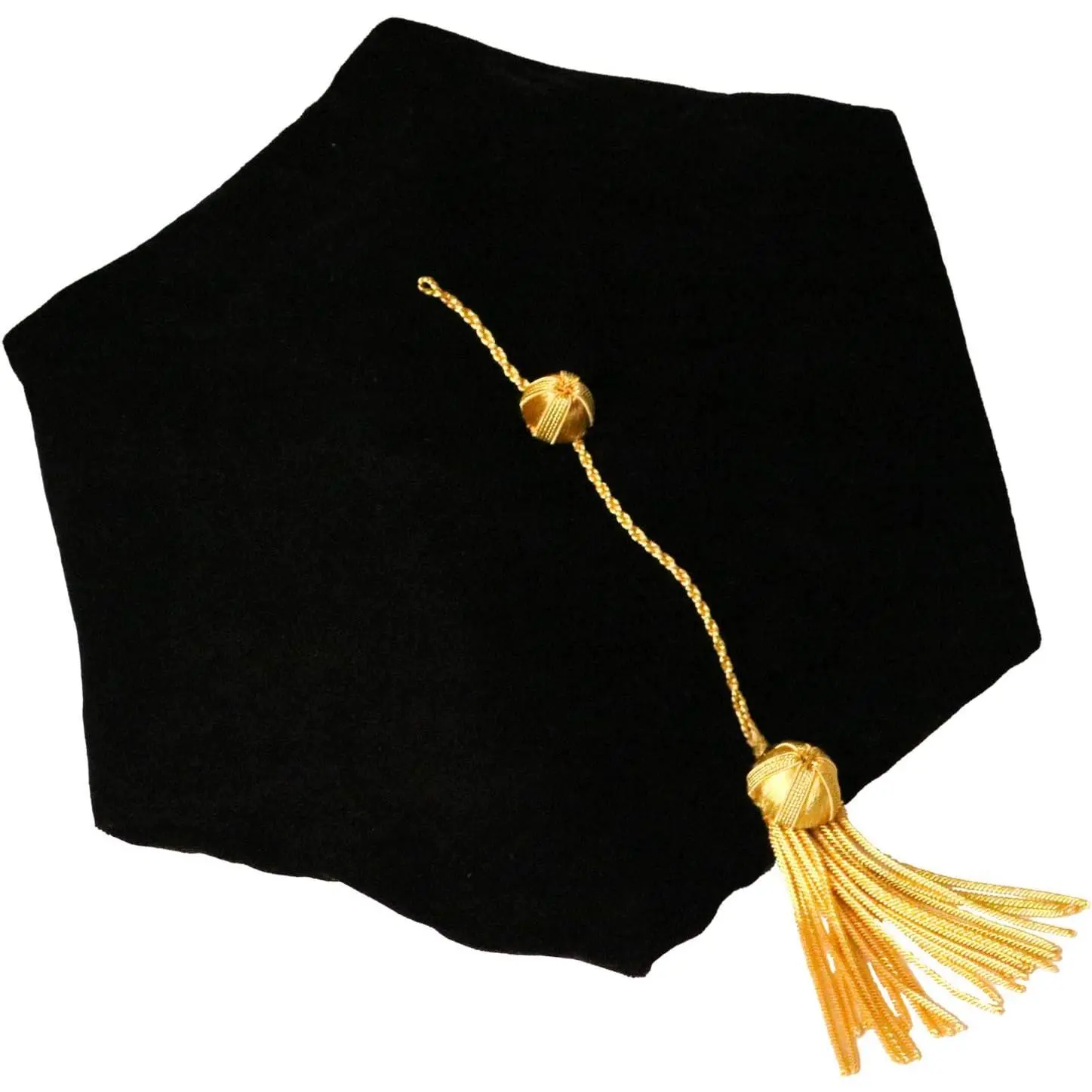 Unisex Synthetic Fiber Adult Graduation Doctoral Tam - 6-Sides Design, Adjustable Sizes, Bullion Tassel, for Ceremony Use, Doctoral Wear