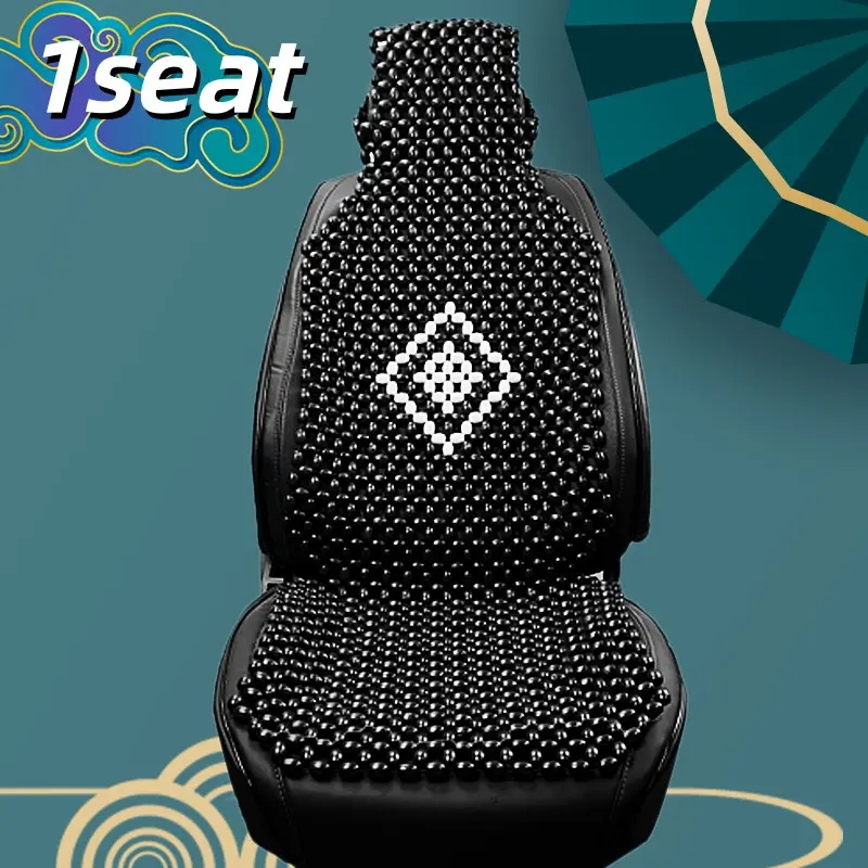Universal Car Seat Cover, Wooden Bead Material, Comfortable and Breathable, Suitable for Most Front Seats, Suv and Sedan, All Seasons, Car Seat Accessories, Automotive Seat Covers