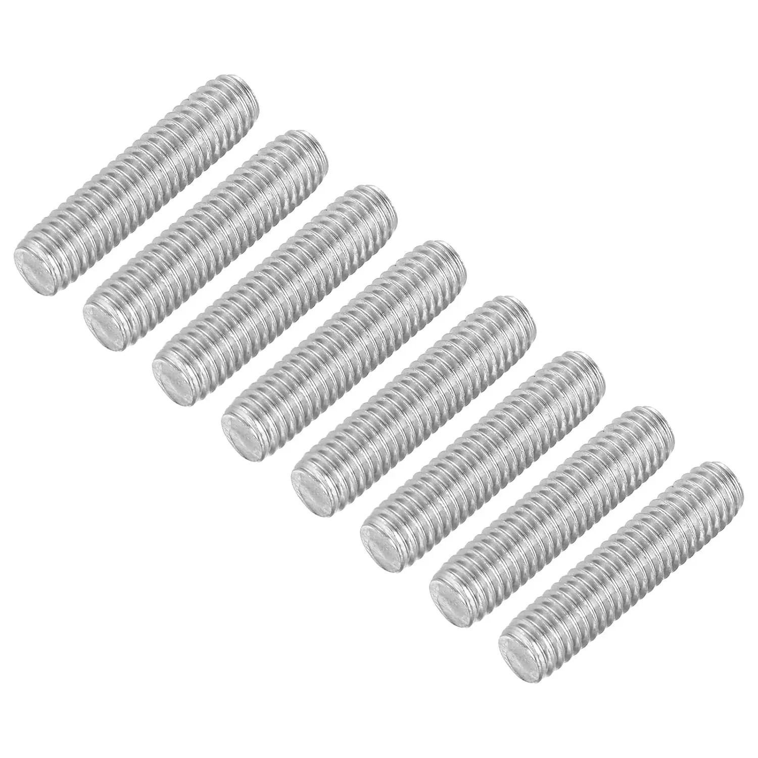 8Pcs Fully Threaded Rod, M6 x 25mm 304 Stainless Steel Right Hand Thread Bar Studs M6-1 Thread Pitch for Furniture Machinery Assembly