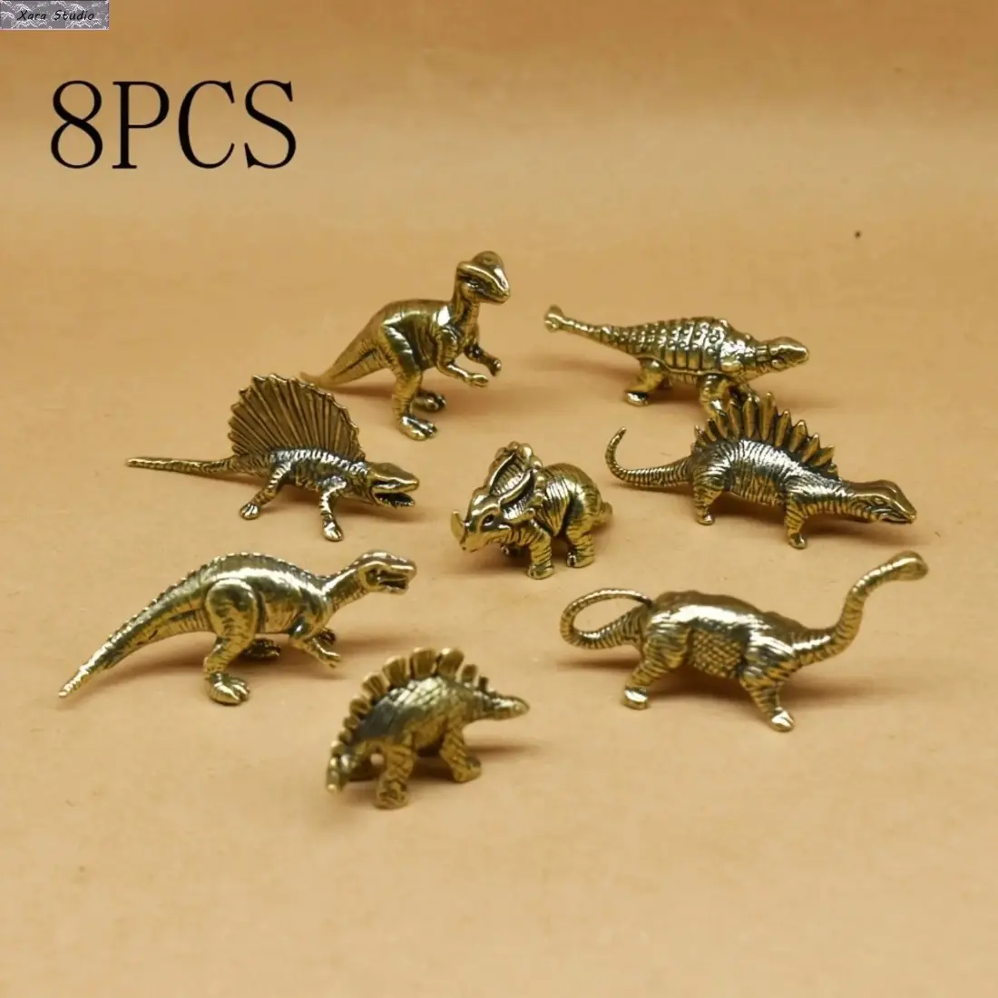 Realistic Dinosaur Figures Set, Vintage Bronze Jurassic Dinosaur Figurines for Collectors Kids & Adults, Miniature Dinosaur Models with Detailed Design, Educational Toy Collection & Desktop Decor for Home Office, Bedroom Display, Birthday Gifts