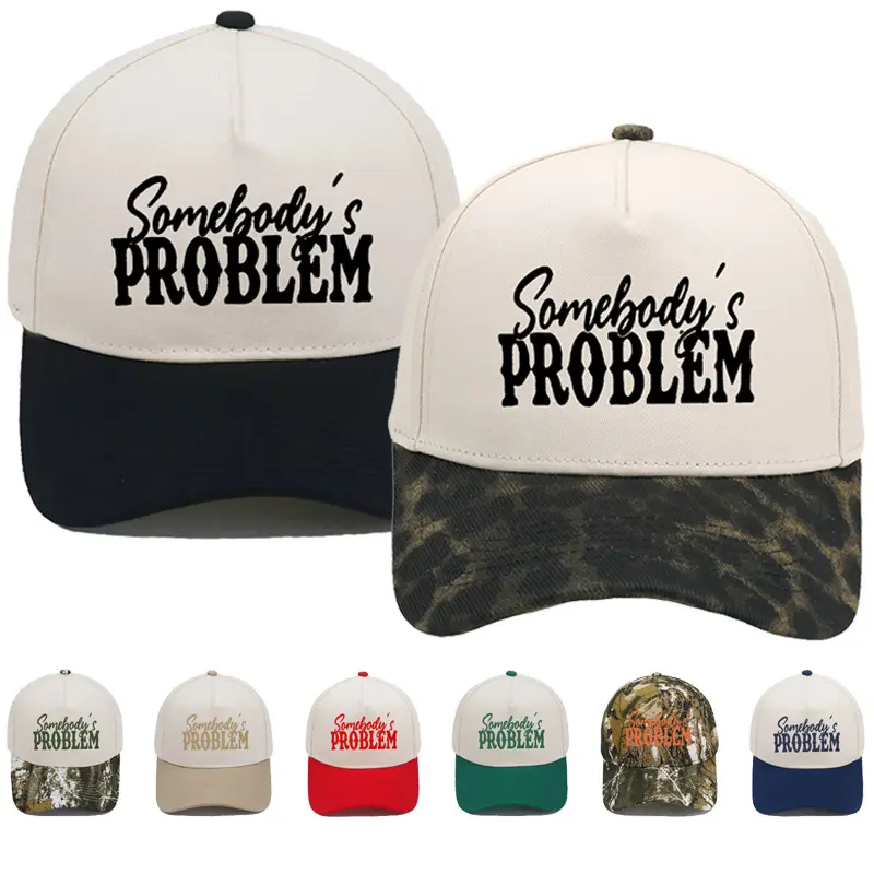 Sarcastic "Somebody's Problem" Embroidered Baseball Cap - Witty Slogan Trucker Hat, Funny Retro Style Funny Gifts Accessories, Casual Streetwear Sports & Outdoor Hat, "Somebody’s" Joke, Soft Washed Cotton, Adjustable, American Retro Sports & Outdoor Hats,