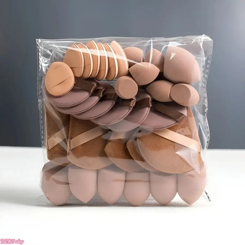 [SummerWins]Full Set Makeup Sponges and Puffs Set, Multi-Texture Velvet and Skin-Friendly Blending and Setting Tools, Vegan and Cruelty-Free Beauty Tools, Makeup Sponges for Foundation