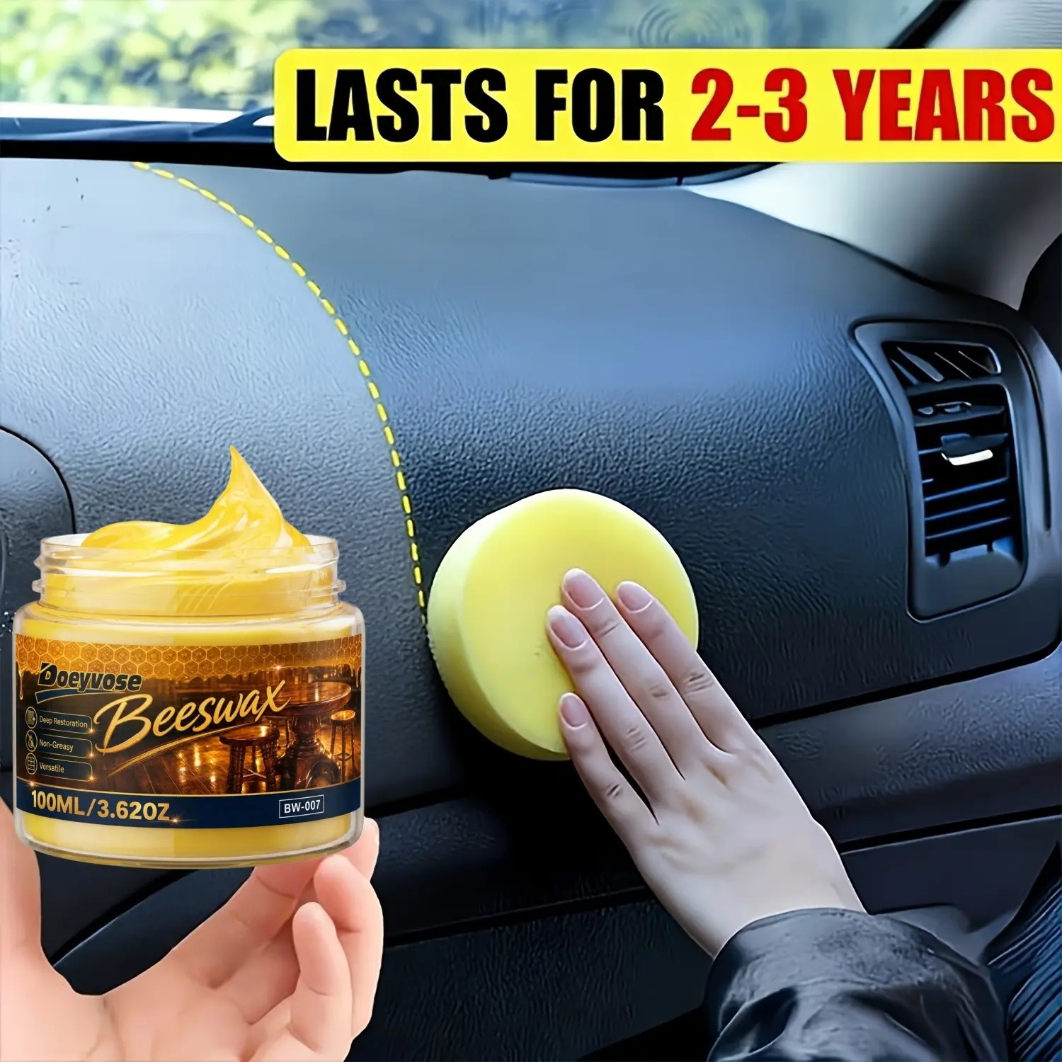 Car Leather Care Cream, Premium Leather Care, Seat Sofa Leather Renovation Polish Maintenance, Suitable for All Car Interior and Exterior Care