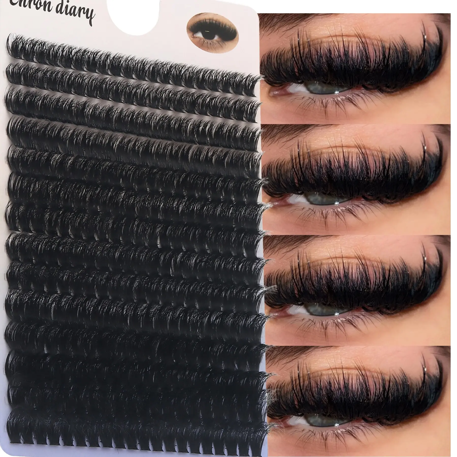 280Pcs 80D Russian Cluster Lash Extensions, Voluminous False Eyelashes, 0.07mm Thin Band 3D Curly Fluffy Lashes 8-16mm Mixed Length Natural Dense Mink Eyelashes, Reusable DIY Lash Clusters for Beginners, Christmas Party Festival Eye Makeup All Eye Shapes
