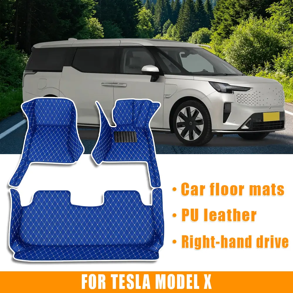 For Tesla Model X Right wheel drive car floor mat, car accessories -360 degree high edge protection, suitable for heavy weather, perfect fit, no throttle jamming, safe driving, easy to clean and install for daily use