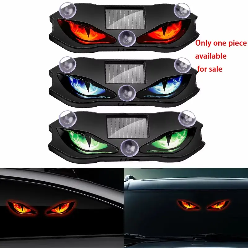 Car Cool Devil Eye Light, Solar Breathing Neon Lamp, Car Decoration Light, Rear Windshield Atmosphere Light, Car Accessories, Automotive Ambient Lighting