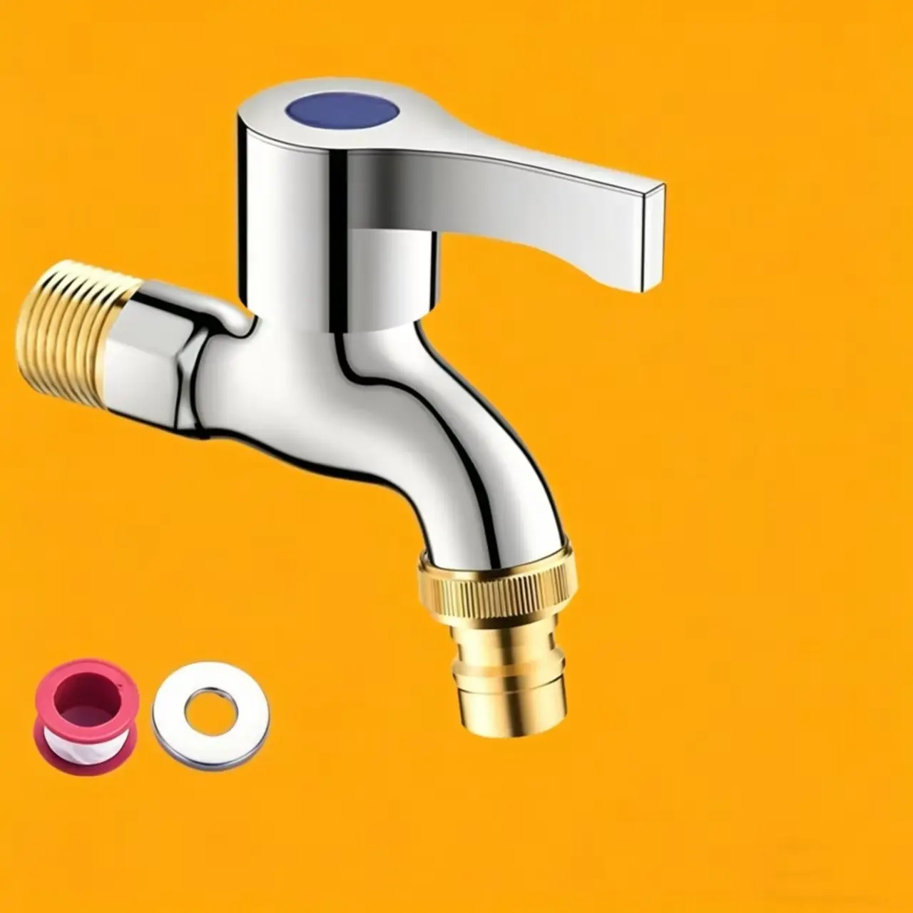 Copper Color Faucet for Home Use, Suitable for Bathroom Faucets, Mop Bucket, Washing Machine, Outdoor Faucet, Durable and Stylish Design