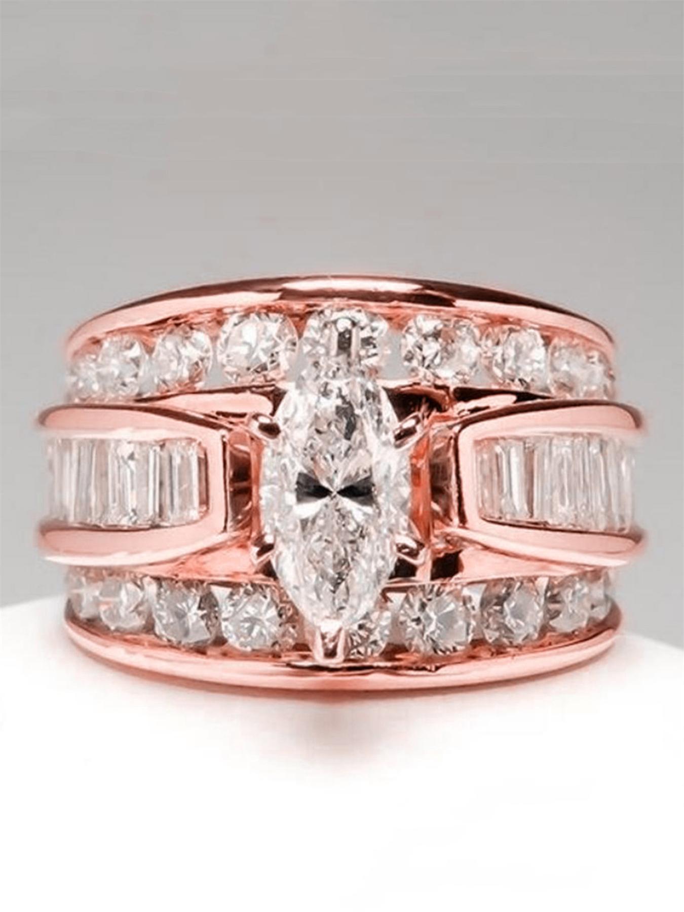 Fashion Artificial Crystal Decorated Ring, Statement Rings, Wedding Engagement Party Accessories for Women, Trendy Accessories for Party and Daily Life