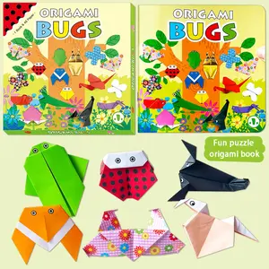 Insect Theme Origami Tutorial Book, Thick Hard Cover, Full Color Printing, Safe Rounded Edges, Eco-Friendly, 45 Sheets, Creative Learning Gift