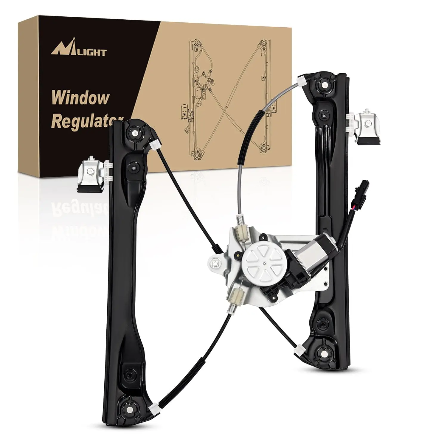 Nilight 751-740 Sturdy Iron Power Window Regulator with Copper Motor - Stainless Steel, Corrosion Resistant, Durable, Low-Noise, Precise Hole Position, Plug Play, Simple Install for Front Passenger/Right Side Chevy Cruze 2012-2016, Cruze Limited
