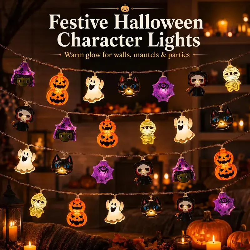USB-Powered Pumpkin LED String Lights,118.11-236-Inch Halloween & Fall Hanging Garland, Warm Festive Lights for Mantel, Window, Bedroom, Party, Thanksgiving & Home Decor