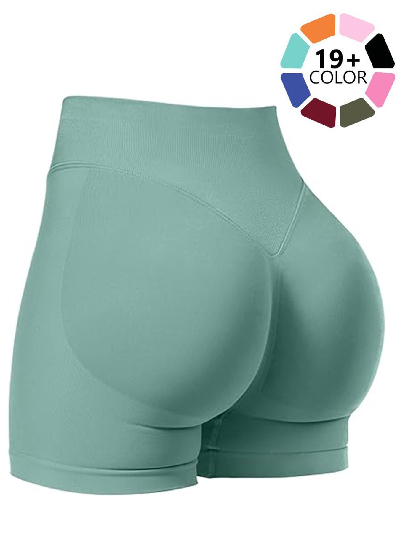 Seamless Shorts for Women, Invisible Scrunch Butt Lifting Gym Booty Biker Shorts, Breathable Comfortable High Stretch Skinny Shorts, Gym Shorts, Ladies Sportswear for Indoor Outdoor Wear, Athletic Shorts, High Waist Shorts