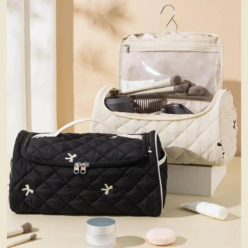 Hangable Storage Bags Portable travel storage With Hanging Hook Quilted Travel Case For Airwrap Cotton Hair Tools Travel Bag