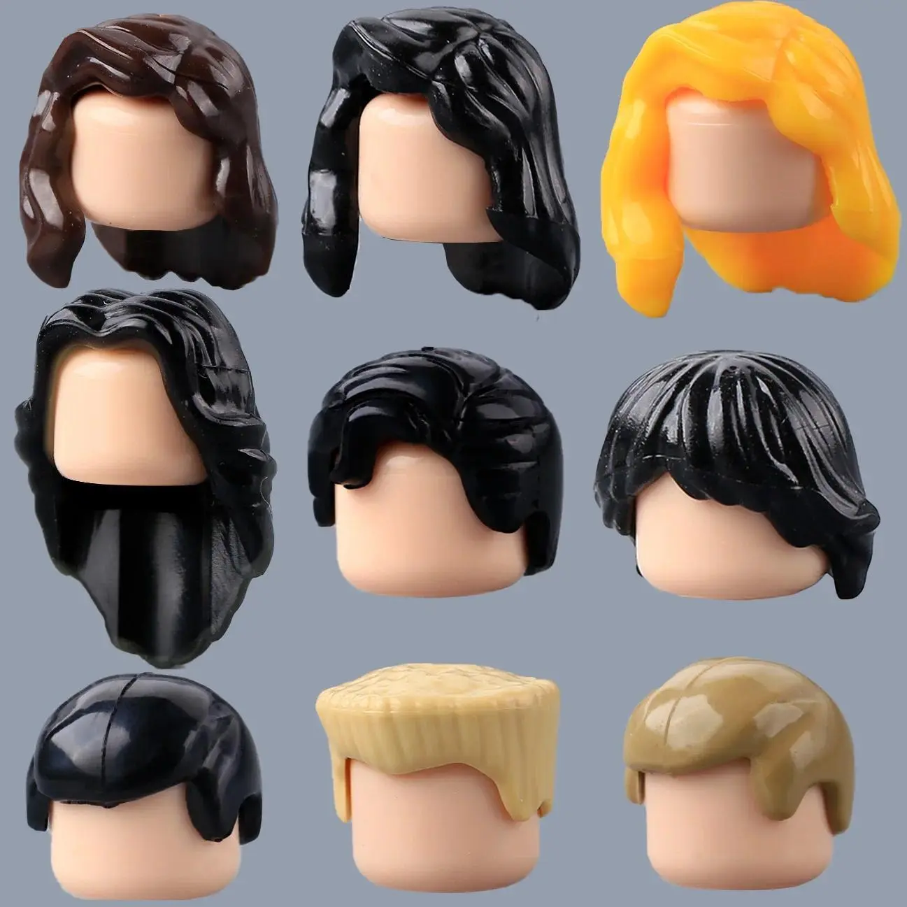 MOC City Hair Building Blocks Figures Body Parts Accessories Hat DIY Bricks Toys Kids Gift