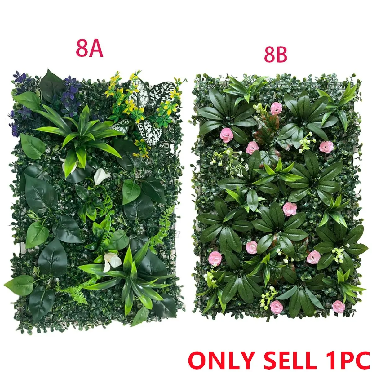 1pc Artificial Plant Wall, Green Leaf Board Fence, Home Decoration, Simulated Lawn 23.62 Inches x 15.75 Inches, Outdoor Garden Wedding Wall Fence Decoration