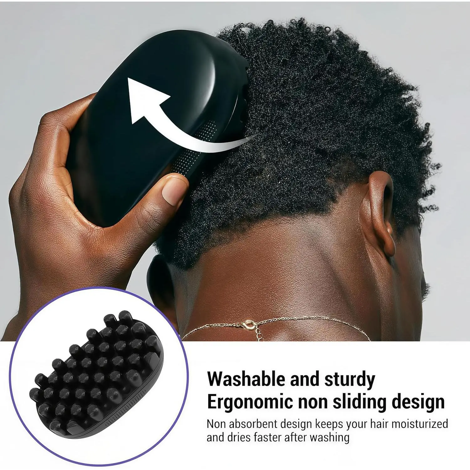 Rubber Twist Sponge for Afro & Coily Hair, Washable Small Tooth Curling Brush for Defining Curls and Coils, Styling Tool for Dreadlocks and Short Hair, Curl Enhancing