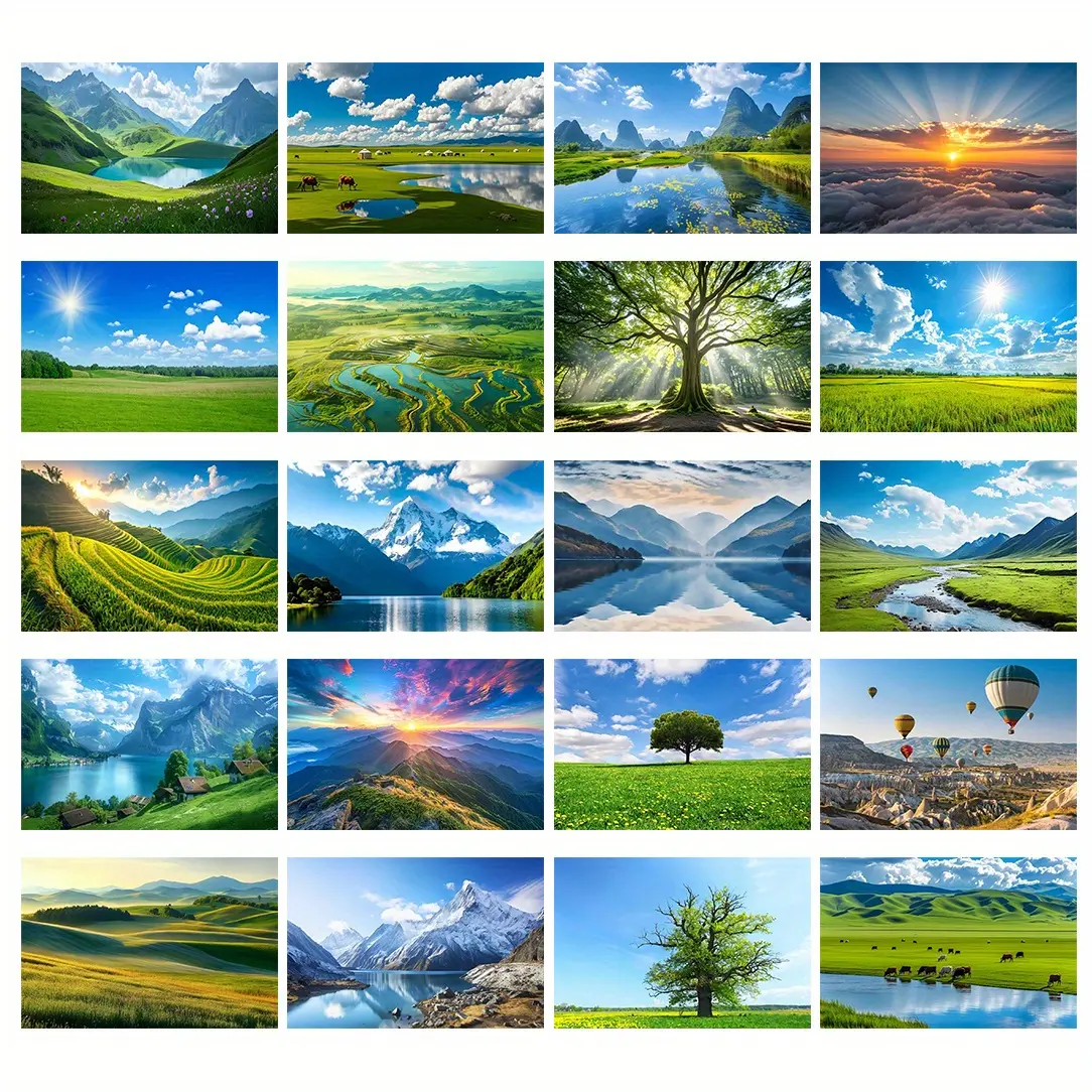 20 pcs Stunning Nature Scenic Postcards – 4x6 Inch Premium Landscape Photography Prints, Perfect for Mailing, Collecting & Decor – Mountains, Forests, Beaches & More!
