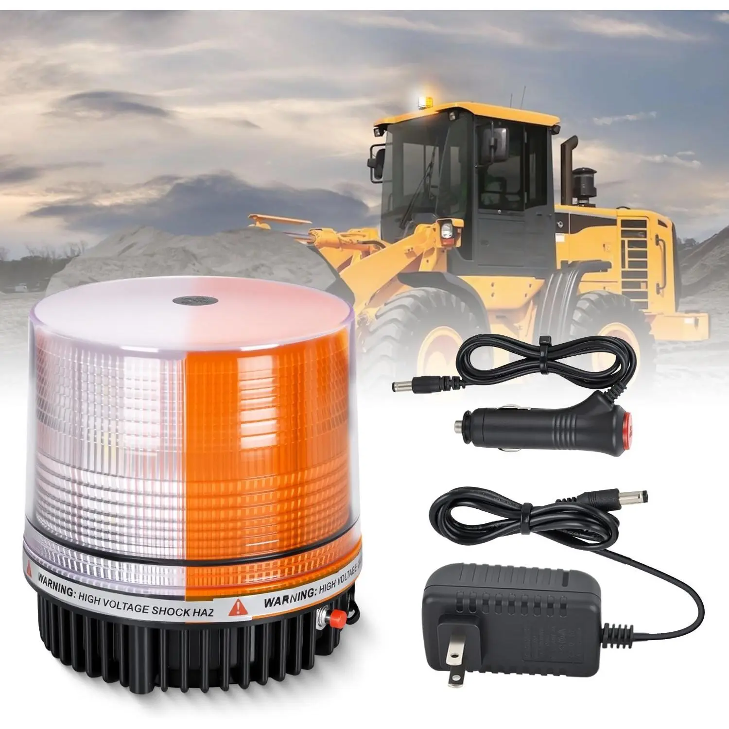 Nilight 18LED Magnetic Beacon Light Amber White Wireless Rotating Powered Emergency Hazard Warning Safety Flashing Rooftop Led Strobe Lights for Car Truck Snow Plows Forklift Trailer Security Vehicles