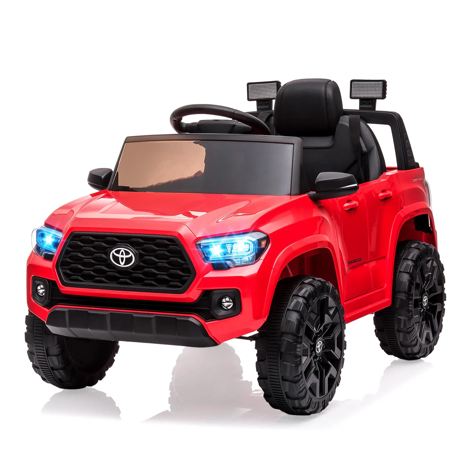 Officially Licensed Toyota Tacoma 12V Electric Ride-On Car for Kids (Ages 3-8), Remote Control, Spring Suspension, Safety Belt & Dual-Speed with Real Headlights