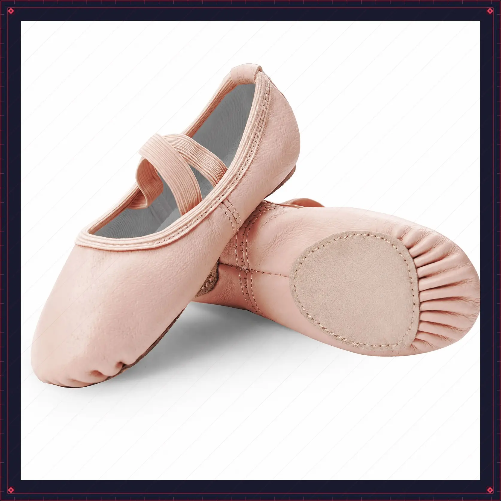 Ballet Shoes for Girls Genuine Leather Dance Slippers | Toddler ballet shoes, Full leather upper, Suede split sole, Elastic straps, Soft cotton lining, Flexible movement, BeginnerGift