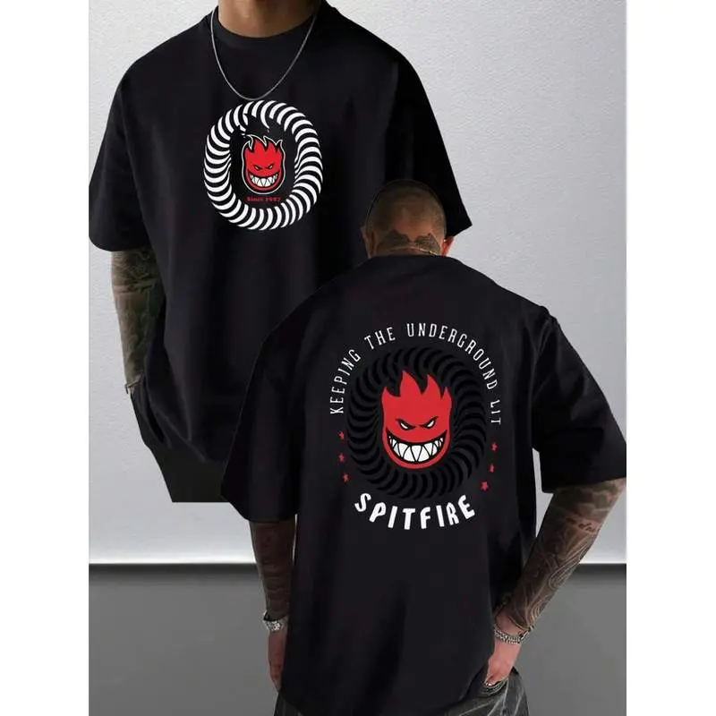 Men's Graphic T-Shirt Spitfire Logo Daily Wear 100% Cotton Unisex Gift Idea For Him Her Comfortable Casual Tee Shirt Perfect For Everyday Use