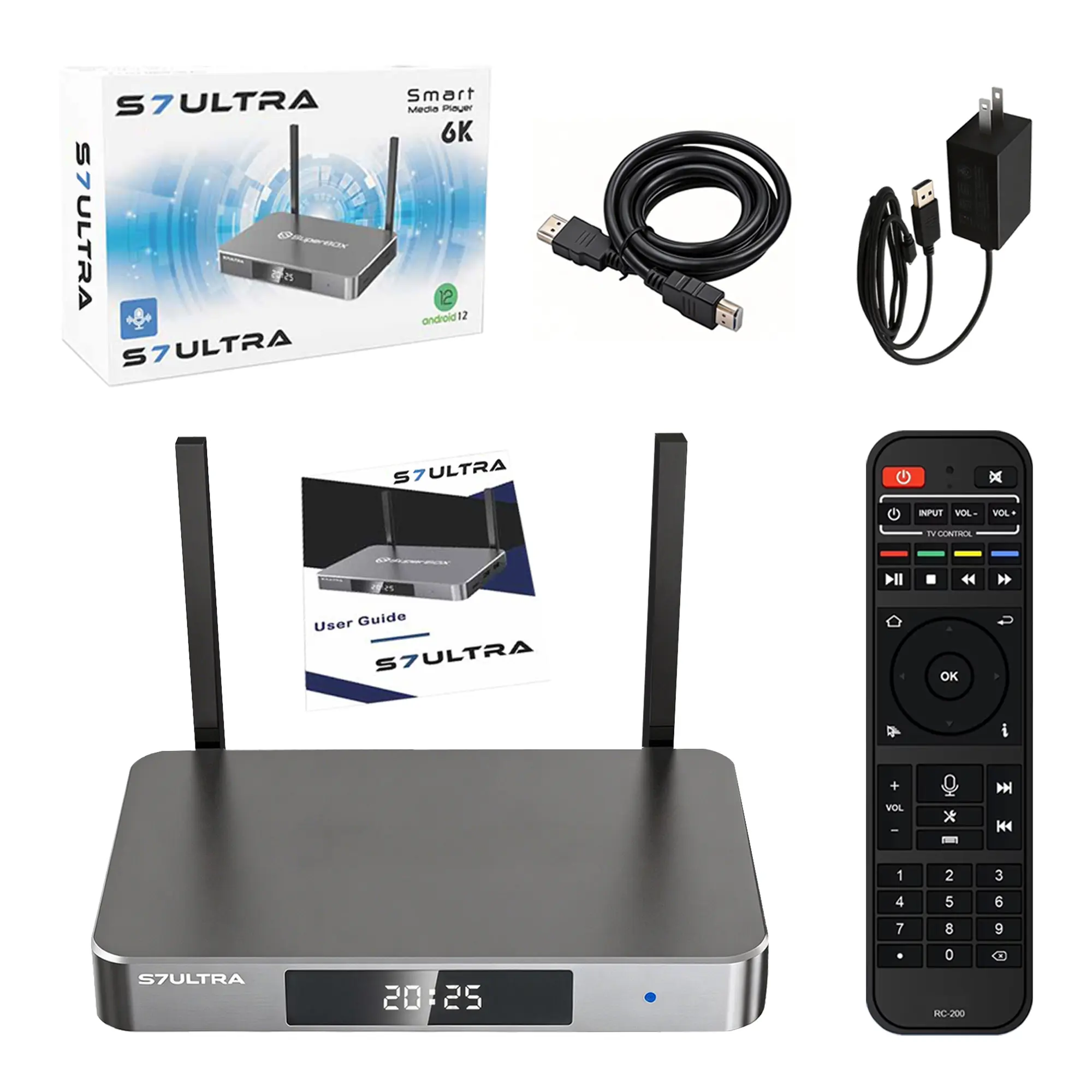 S7 Ultra 6K Android Box with Voice Remote for Home Entertainment
