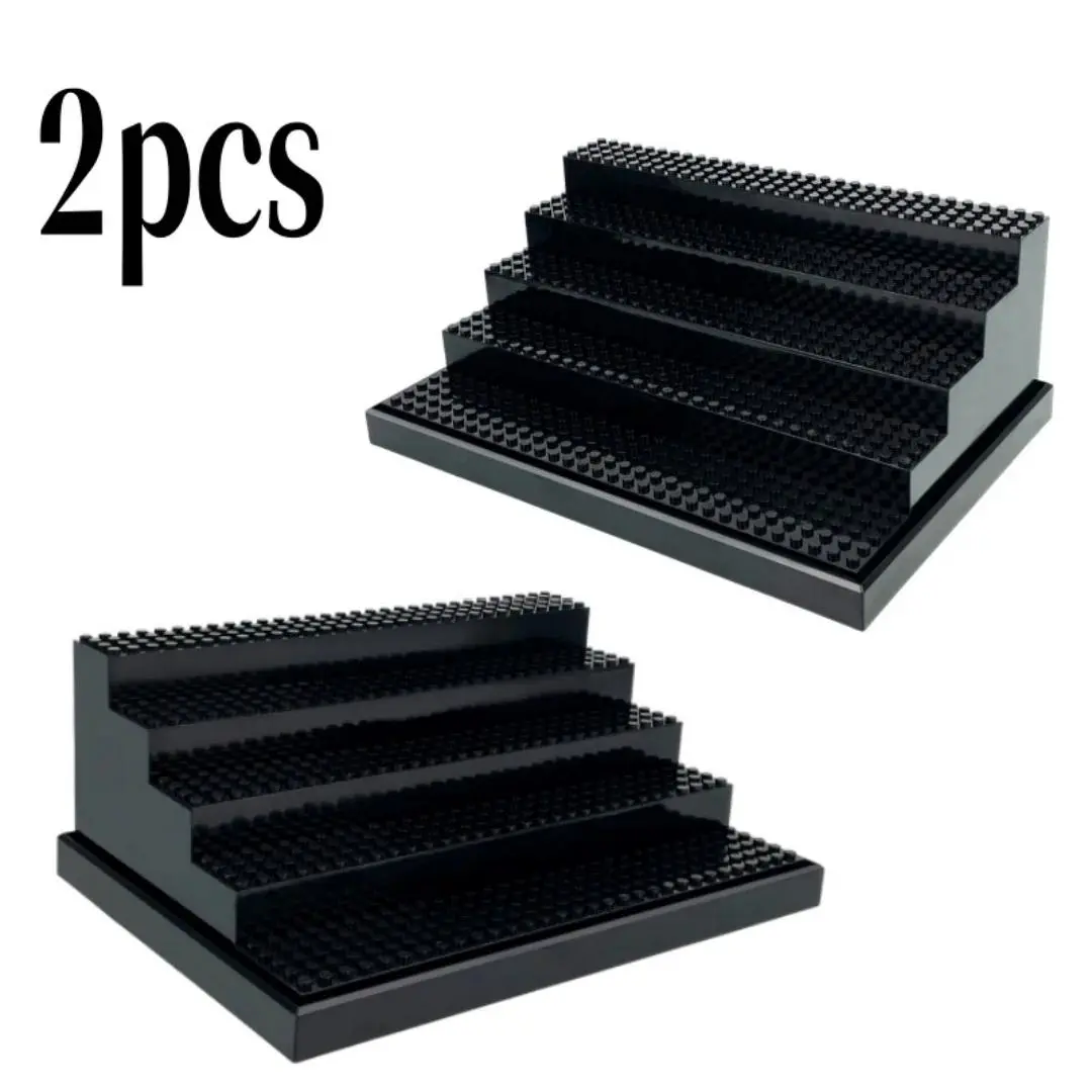 2pcs 5-Layer Minifig Display Stand - Thick ABS Dust-Resistant Collectibles Shelf Rack for Building Blocks Toys (No Cover, Racks Included)