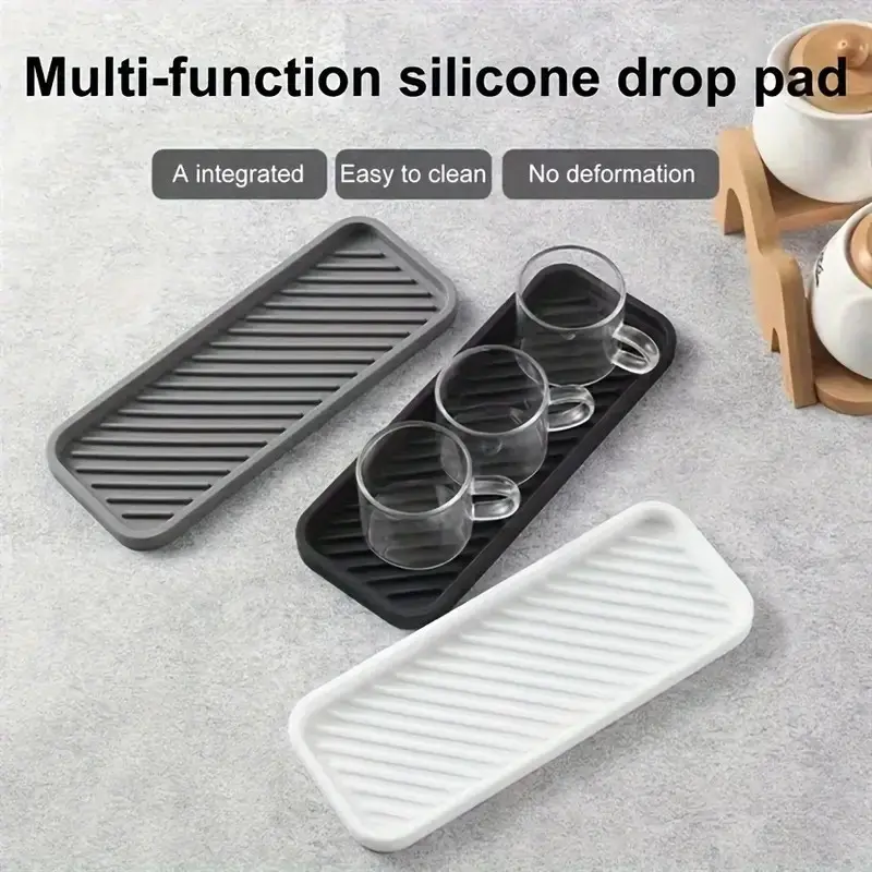 3-Pack Sink Protector Set, Silicone Splash Guard, Waterproof Mat, Soap Holder, Bathroom Faucet Drain Cover, Kitchen Accessories, Storage Shield