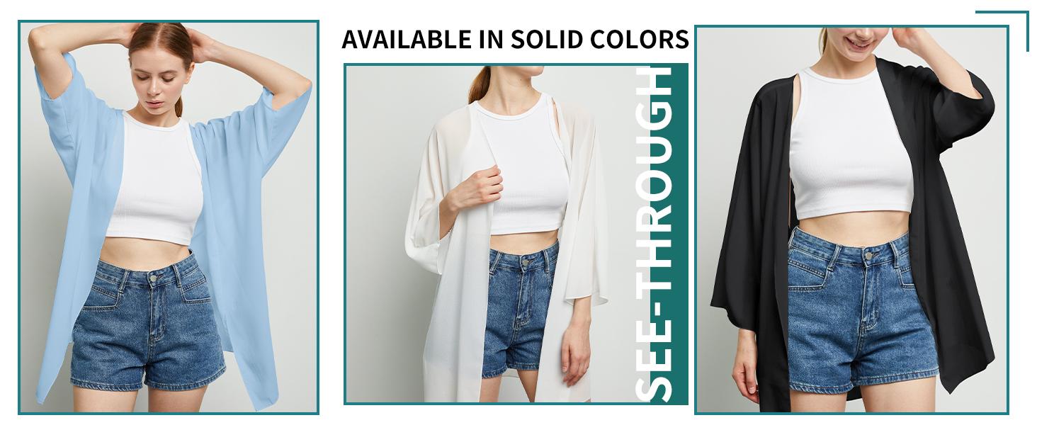 Summer clothing,Women's kimono cardigan, summer lightweight cover-up, 3/4 sleeves, floral print vacation beachwear