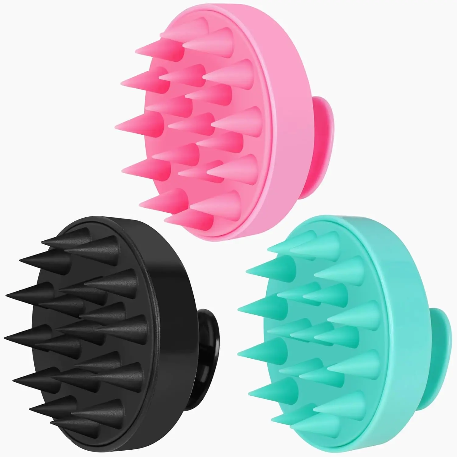 3-Pack Scalp Massager Shampoo Brushes - Soft Silicone Hair Scrubber for Bath Personal Care, Exfoliation, Hair Growth, Dandruff Removal, Accessories