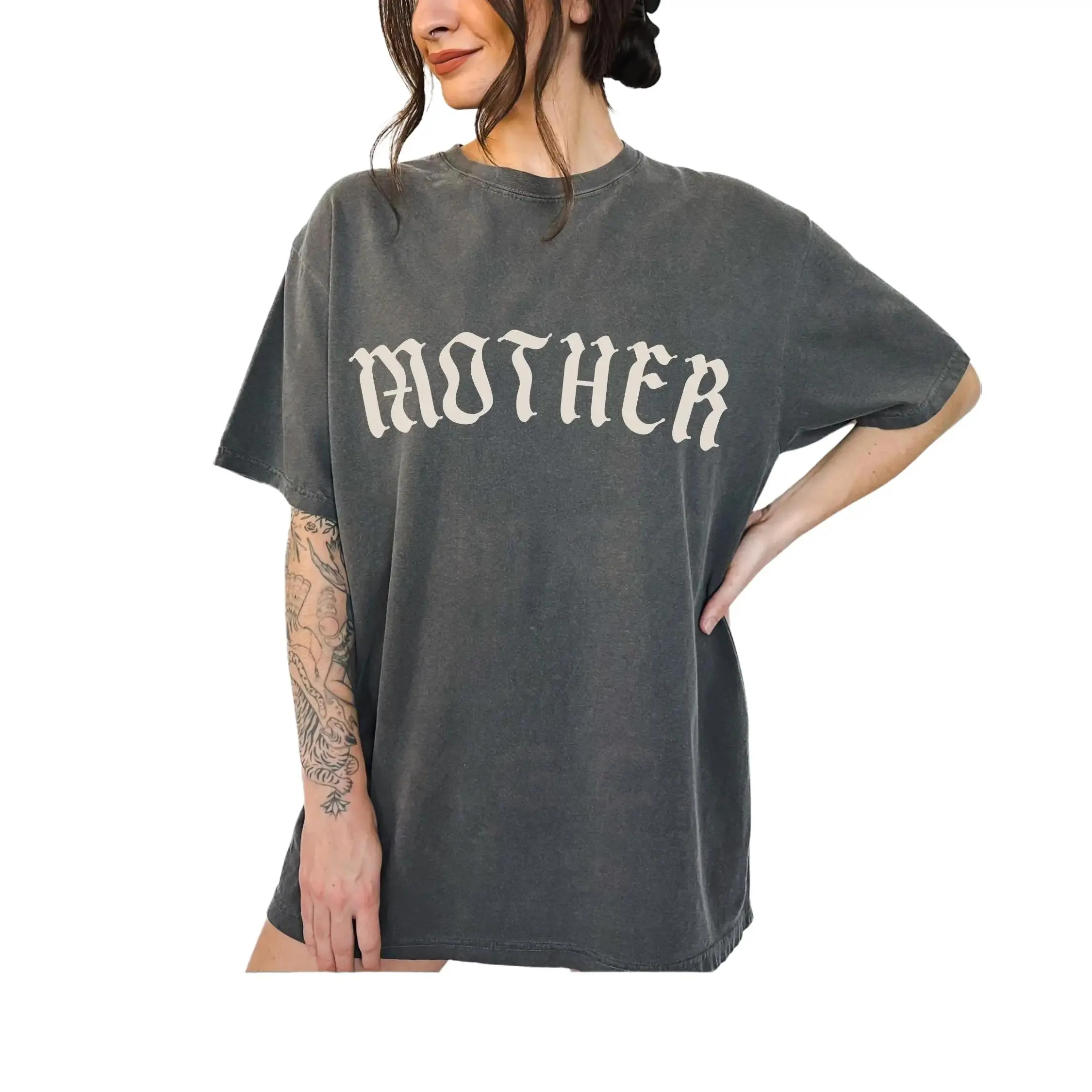 Graphic Tee - Mother Gothic tshirt, trendy alternative metal core tee, old english mother tshirt, oversized mom tee, goth mom,More Color Options (Coffee, Red, Green, Blue, Purple)