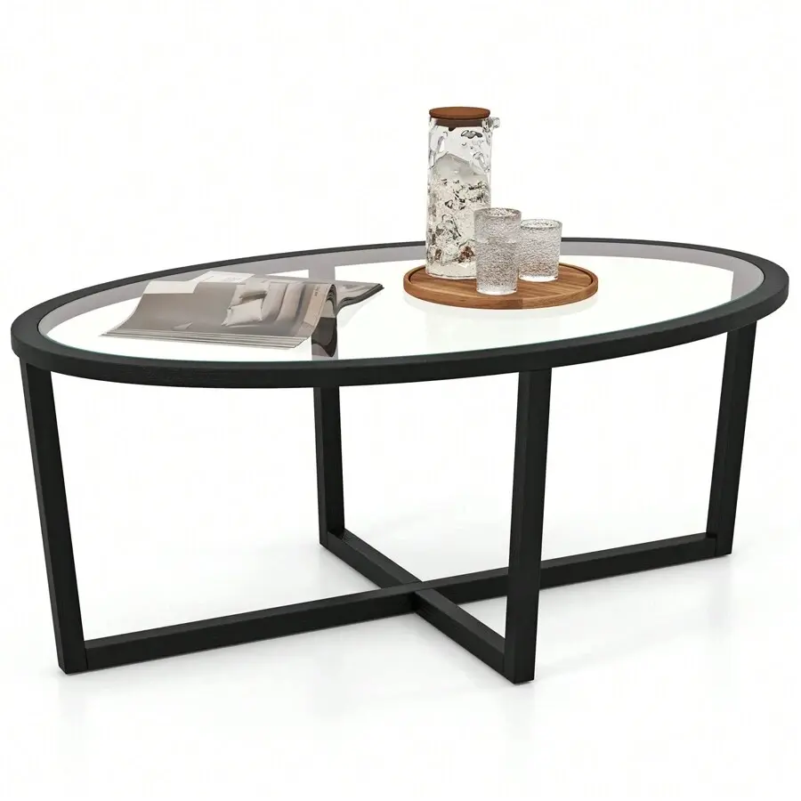 Modern Glass Coffee Table W/ Cross Base & Acacia Wood Legs For Small Spaces,Adjustable,Mobile,Standing,entryway,gaming,desk,office,,affordable,dining,bedroom,vanity,,set