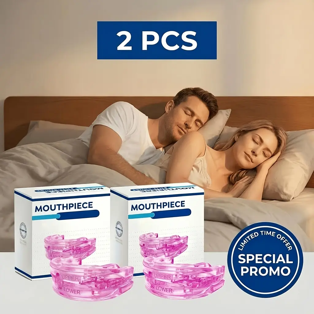 2pcs Soft Fit Anti-Snoring Device Teeth Grinding And Mouth Guard Tool- Stop Snoring Aid for Good Sleep, Home Use, Washable& Reusable for All Ages