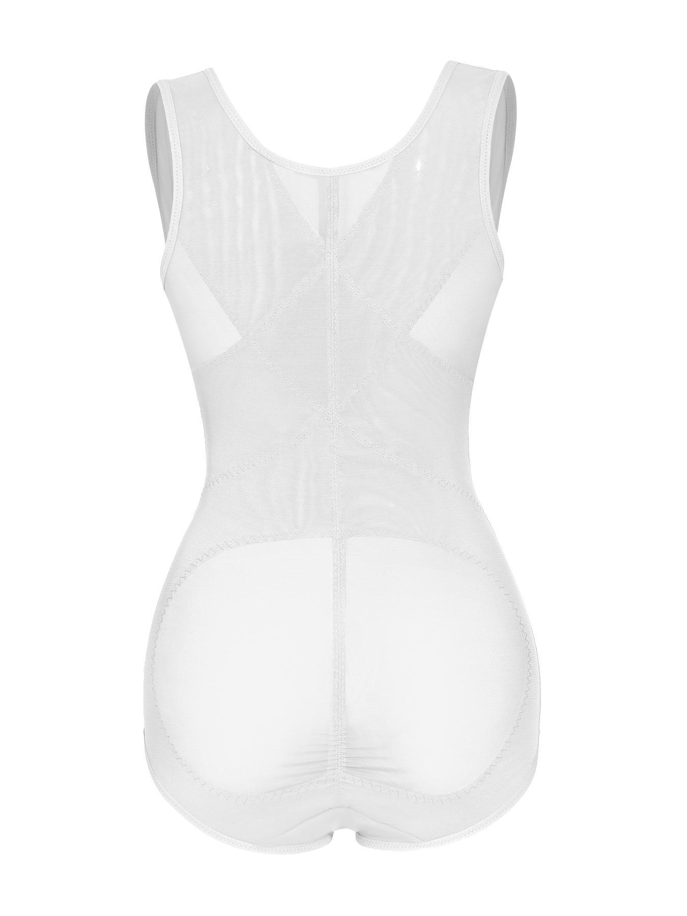 Women's Solid Color Open Bust Mesh High Waisted Shapewear Bodysuit, Breathable Comfortable Tummy Control Shaper, Ladies Shapewear for All Seasons, Body Shaping Underwear