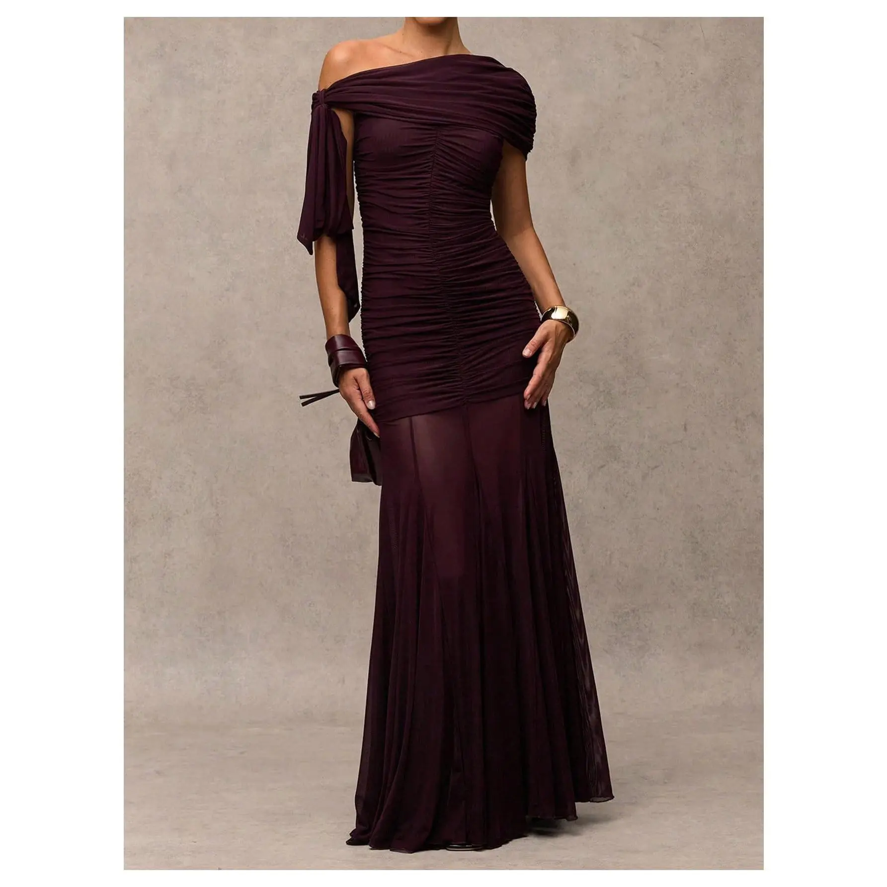 Corset Dress Wedding Guest Dresses Statement Holiday Off Shoulder Ruched Mesh Formal Outfits