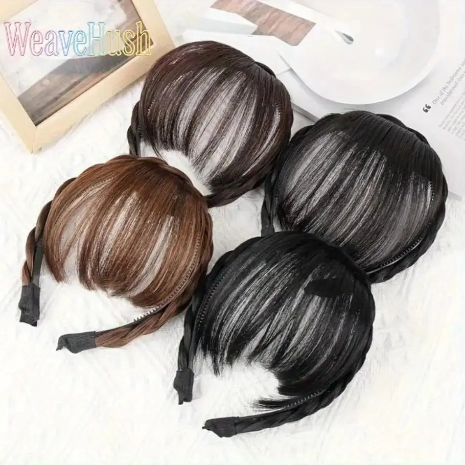 Women's 4-Pack Braided Headbands with Plastic Base, Unisex Wear, Comfortable Non-Slip Fit, All Seasons Accessory for Everyday Outfits & Travel