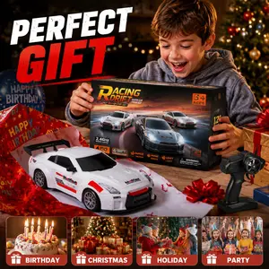 2.4g Remote Control Drift Car 1:24 Scale, Forward Backward Drifting, LED Lights, 3.7v Battery, USB Charger, 30-40m Range